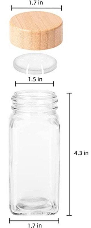 EcoNest Glass Spice Jars with Bamboo Lids-Airtight seasoning containers