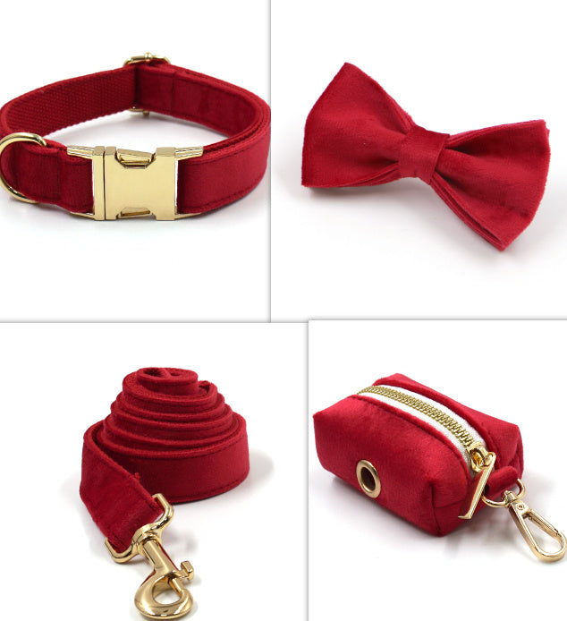 EcoNest Velvet Pet Harness & Leash Set - Adjustable with Bow
