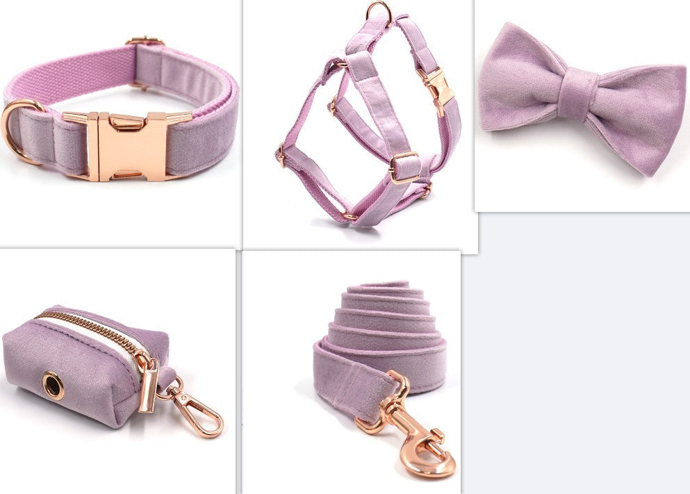 EcoNest Velvet Pet Harness & Leash Set - Adjustable with Bow