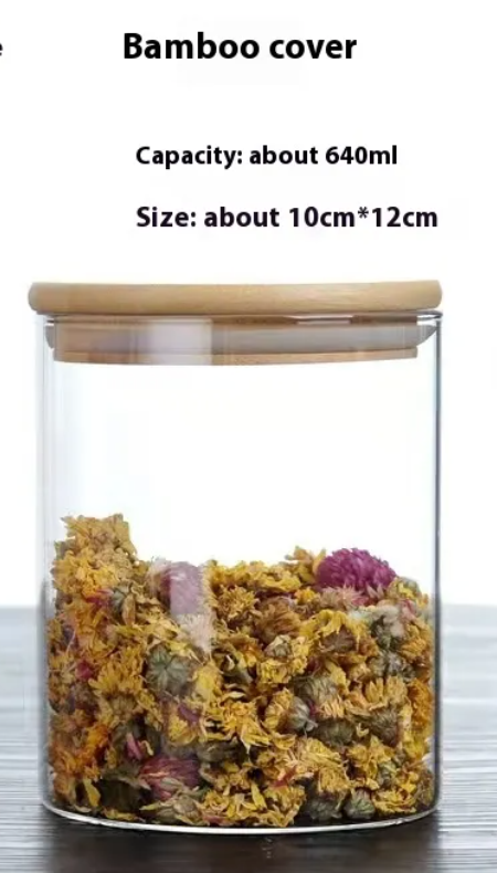 EcoNest Glass Storage Jars with bamboo lids-Airtight Bororsilicate Containers.