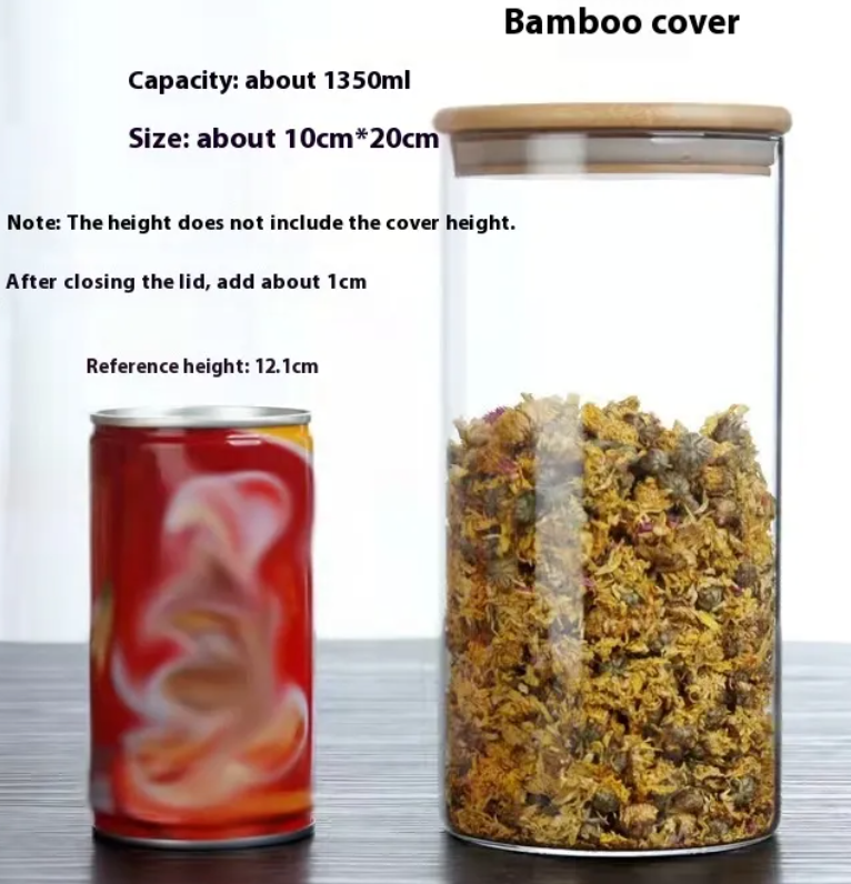 EcoNest Glass Storage Jars with bamboo lids-Airtight Bororsilicate Containers.
