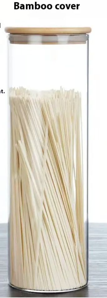 EcoNest Glass Storage Jars with bamboo lids-Airtight Bororsilicate Containers.