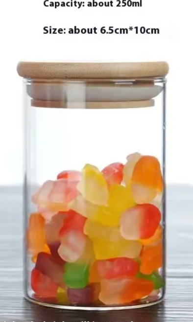 EcoNest Glass Storage Jars with bamboo lids-Airtight Bororsilicate Containers.