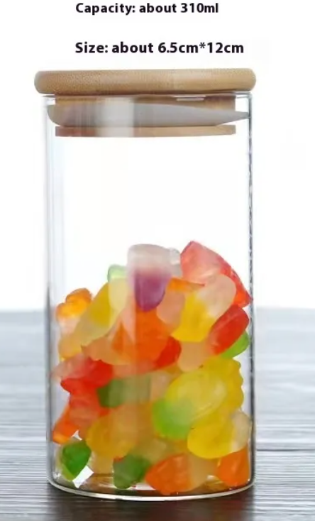 EcoNest Glass Storage Jars with bamboo lids-Airtight Bororsilicate Containers.