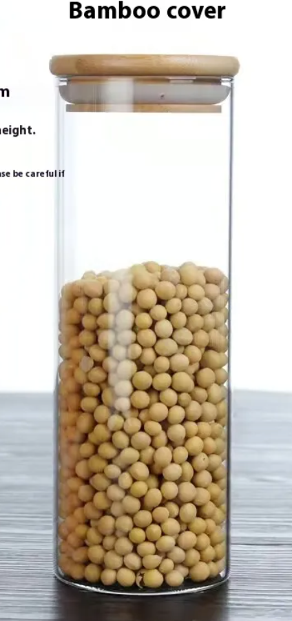 EcoNest Glass Storage Jars with bamboo lids-Airtight Bororsilicate Containers.