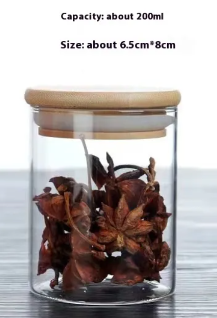 EcoNest Glass Storage Jars with bamboo lids-Airtight Bororsilicate Containers.