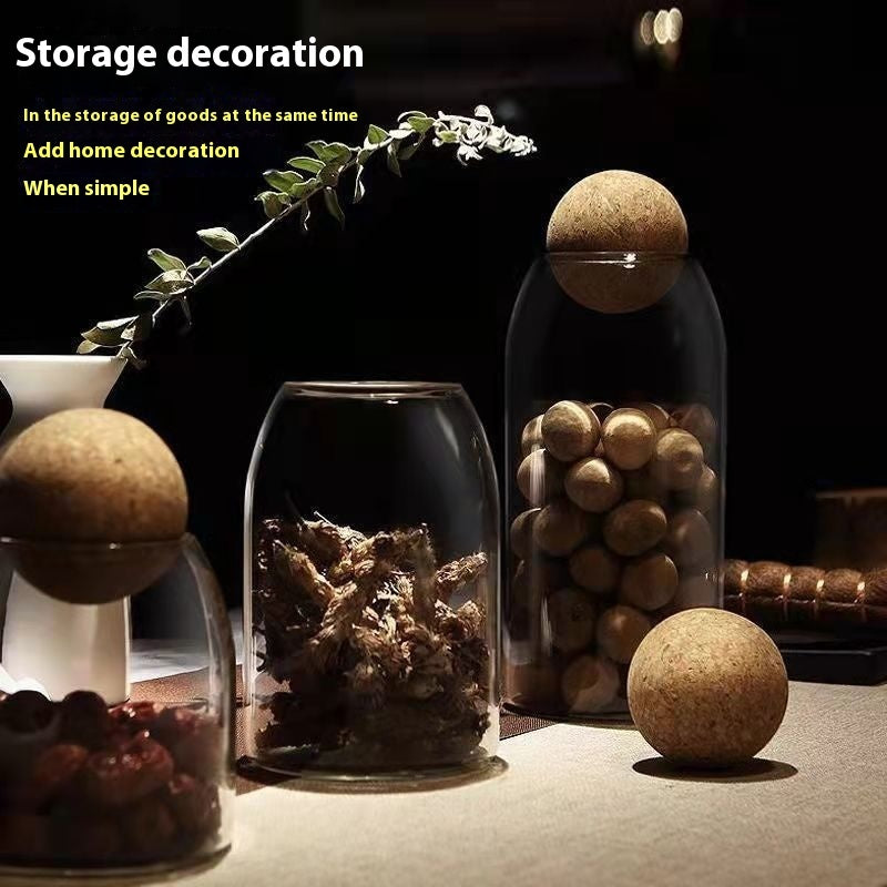 EcoNest Ball Cork Glass Jars-Stylish Airtight Storage for Pantry & Home