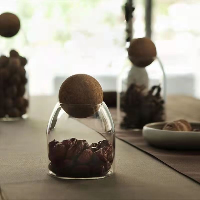 EcoNest Ball Cork Glass Jars-Stylish Airtight Storage for Pantry & Home