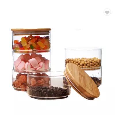 EcoNest Stackable Glass Jars with Bamboo Lids- Airtight Pantry Containers.