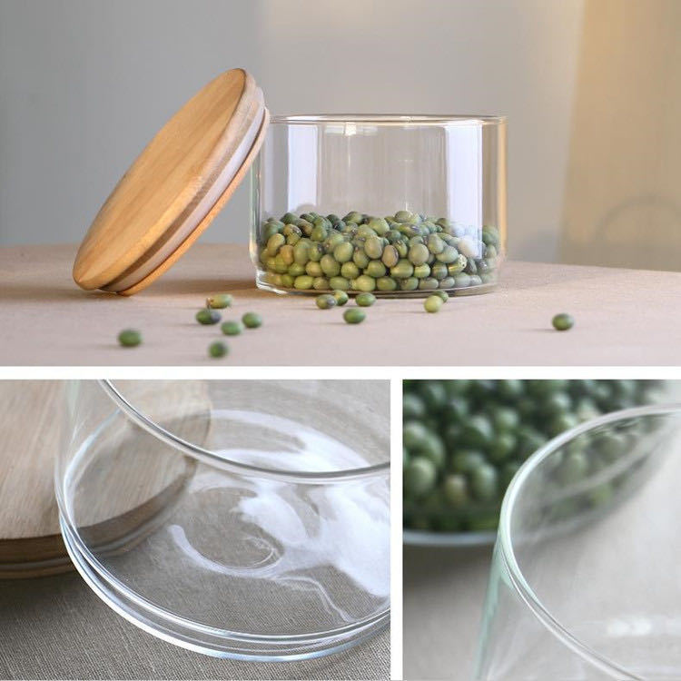 EcoNest Stackable Glass Jars with Bamboo Lids- Airtight Pantry Containers.