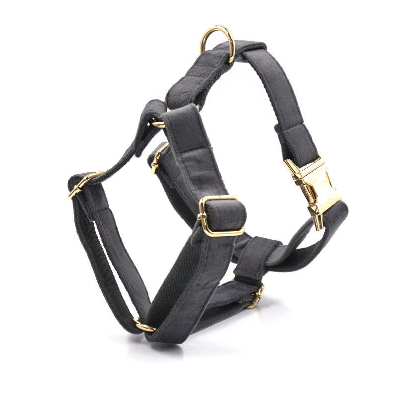 EcoNest Velvet Pet Harness & Leash Set - Adjustable with Bow