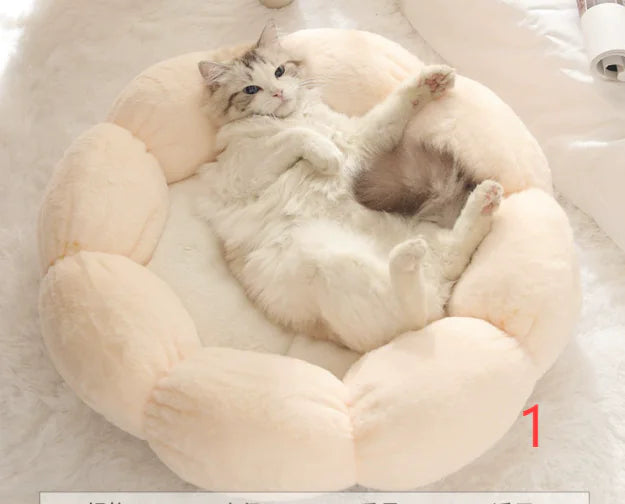 EcoNest Calming Cat & Dog Bed-Fluffy Plush Donut Cuddler