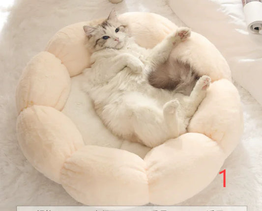EcoNest Calming Cat & Dog Bed-Fluffy Plush Donut Cuddler