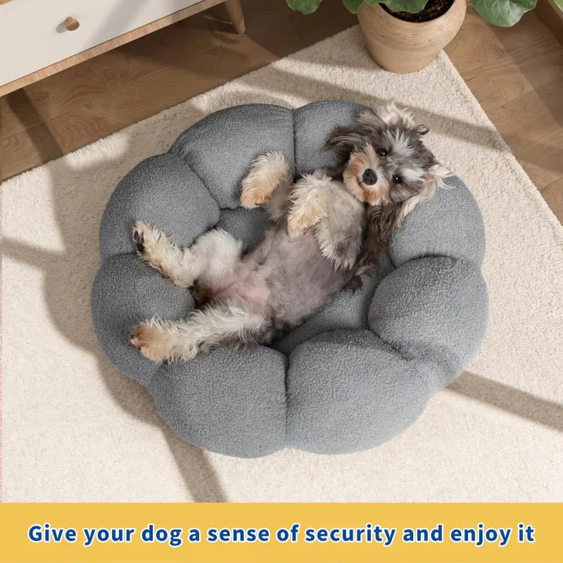 EcoNest Calming Cat & Dog Bed-Fluffy Plush Donut Cuddler
