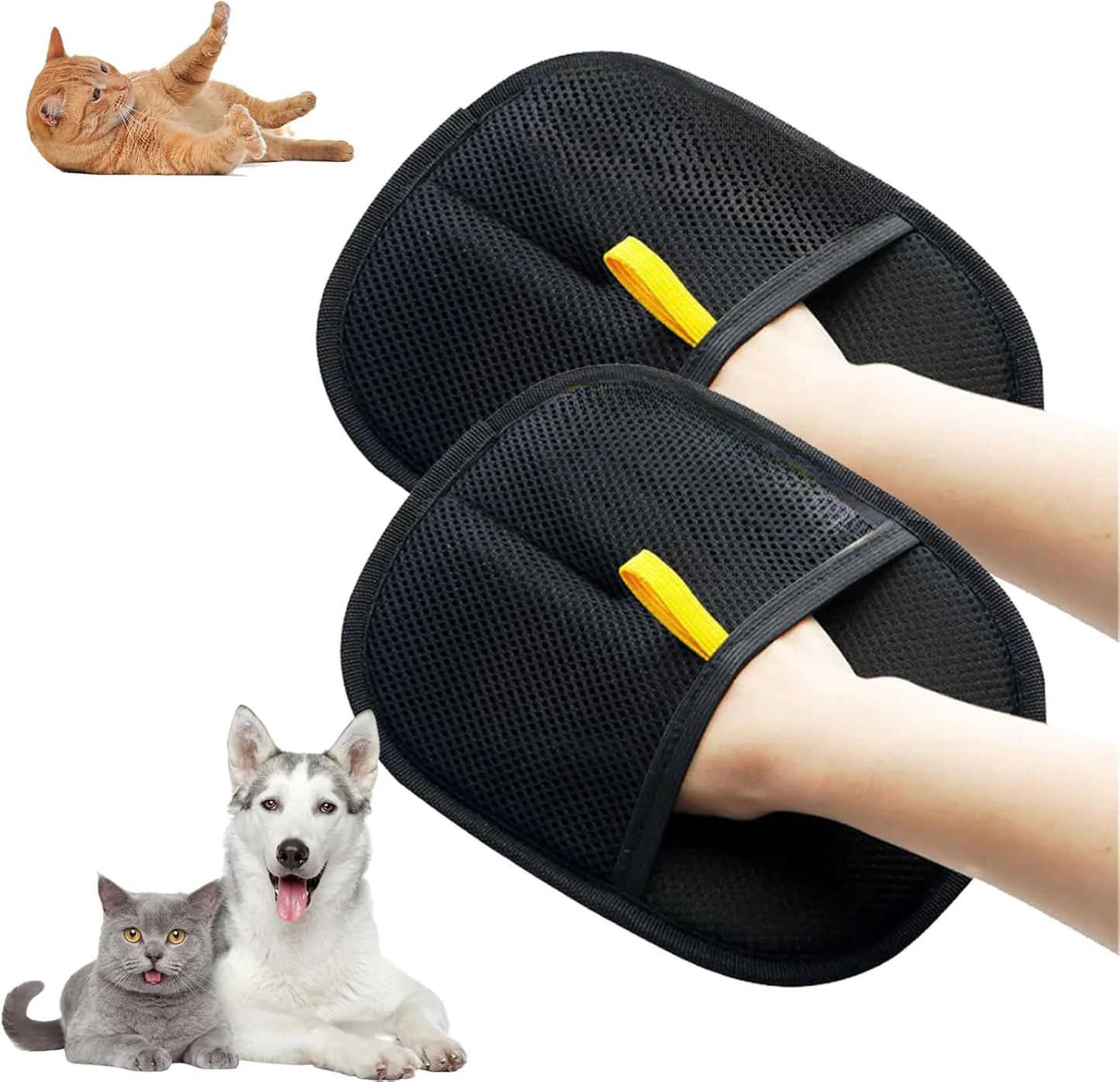 EcoNest Pet Hair Removal Gloves-Gentle Grooming for Cats & Dogs
