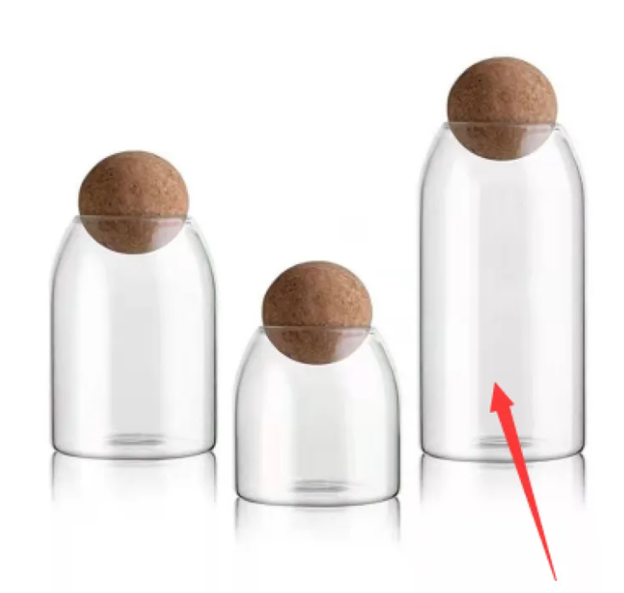 EcoNest Ball Cork Glass Jars-Stylish Airtight Storage for Pantry & Home