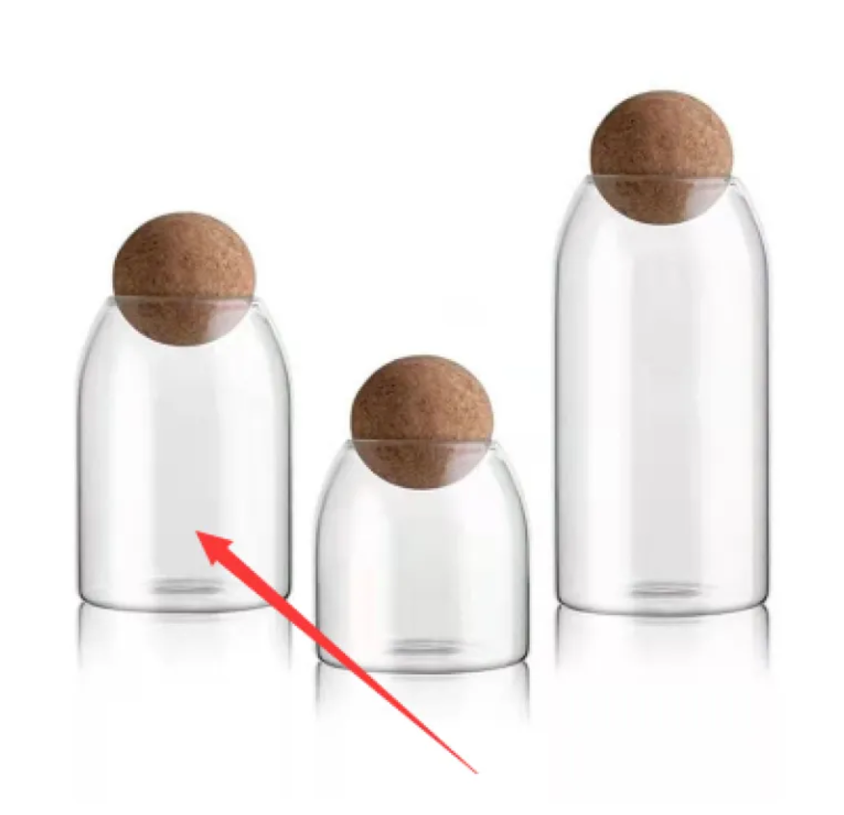EcoNest Ball Cork Glass Jars-Stylish Airtight Storage for Pantry & Home