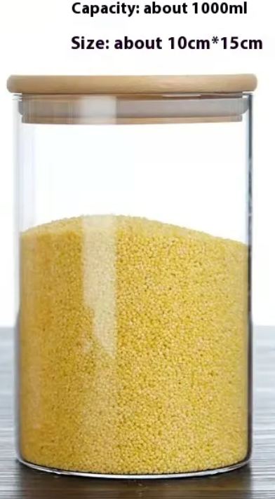 EcoNest Glass Storage Jars with bamboo lids-Airtight Bororsilicate Containers.