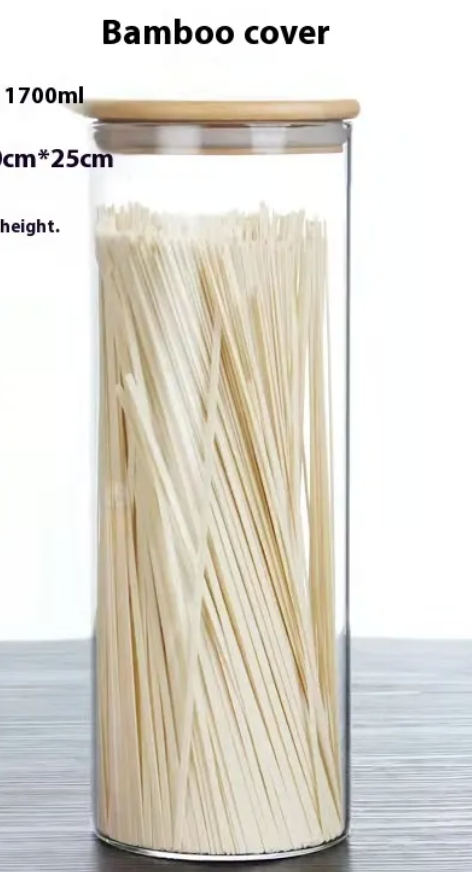 EcoNest Glass Storage Jars with bamboo lids-Airtight Bororsilicate Containers.