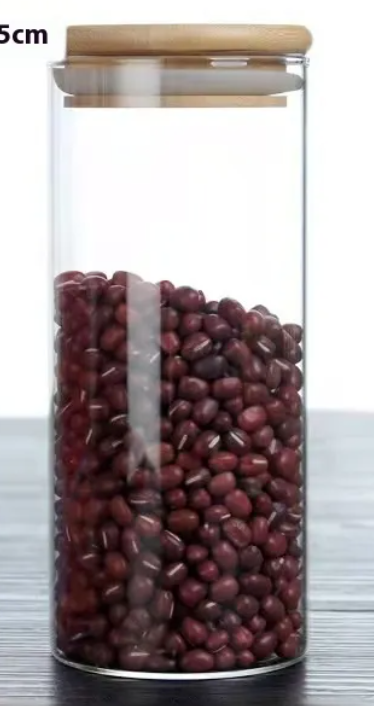 EcoNest Glass Storage Jars with bamboo lids-Airtight Bororsilicate Containers.
