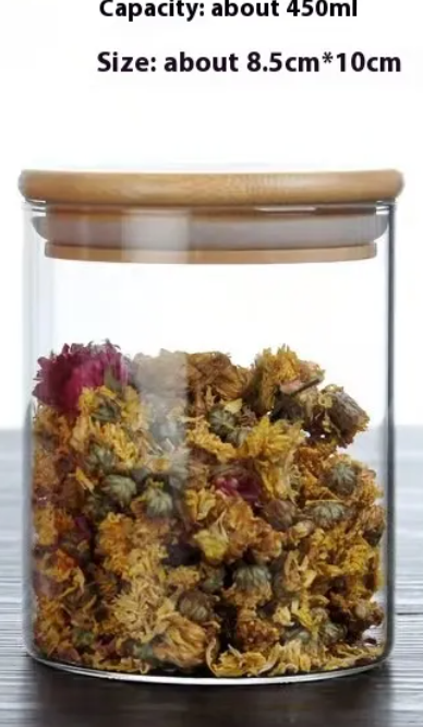 EcoNest Glass Storage Jars with bamboo lids-Airtight Bororsilicate Containers.