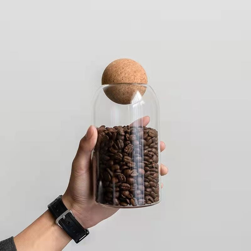 EcoNest Ball Cork Glass Jars-Stylish Airtight Storage for Pantry & Home