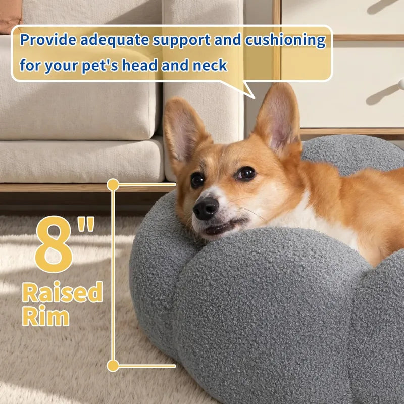 EcoNest Calming Cat & Dog Bed-Fluffy Plush Donut Cuddler