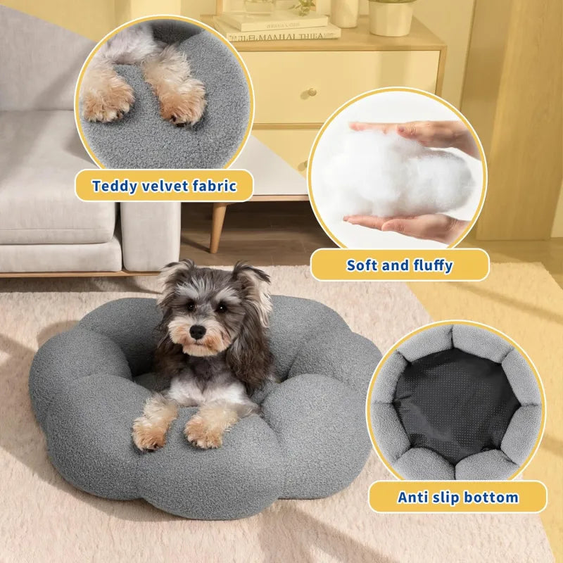 EcoNest Calming Cat & Dog Bed-Fluffy Plush Donut Cuddler