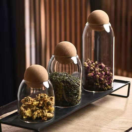 EcoNest Ball Cork Glass Jars-Stylish Airtight Storage for Pantry & Home