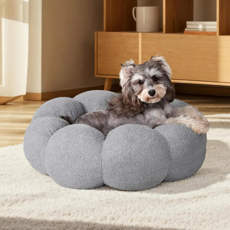 EcoNest Calming Cat & Dog Bed-Fluffy Plush Donut Cuddler